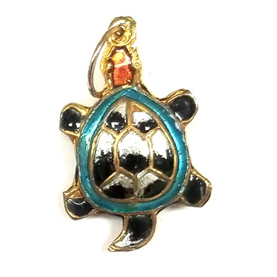 ENAMEL TURTLE 14X25MM WHITE